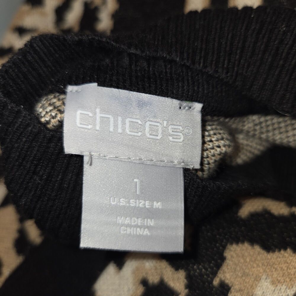 Chico's Leopard Print Cashmere Blend Mock Neck Sweater Tunic 1 (Medium) NWOT - Picture 6 of 7